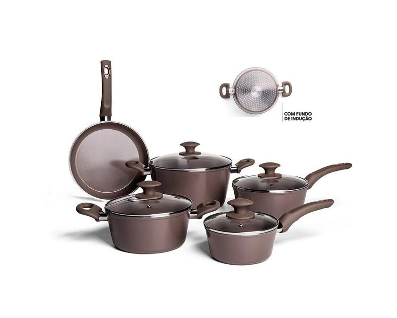 Conjunto De Panelas 5 Peças Optima Com Fundo De Indução 4799/100